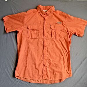 Red Head Brand Co. Men's Vented-Back Orange Short-Sleeve Fishing Shirt XL